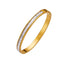 French Style Colorful Zircon Inlay Titanium Steel Bangle