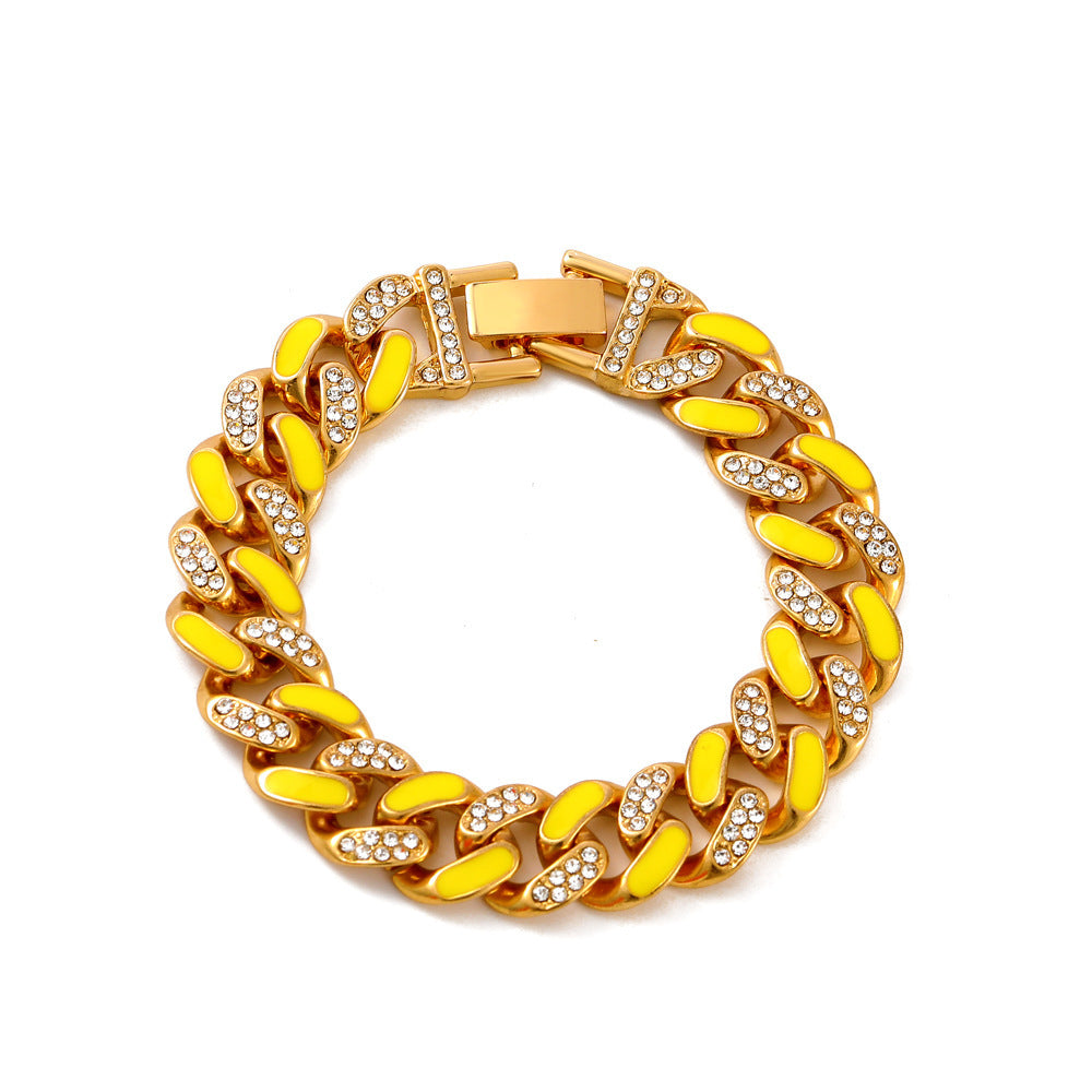 Hip-hop Diamond-studded Cuban Chain Bracelet Jewelry