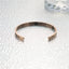 Minimalist Engraved Stainless Steel Gold Plated Open Cuff Bracelet Wholesale