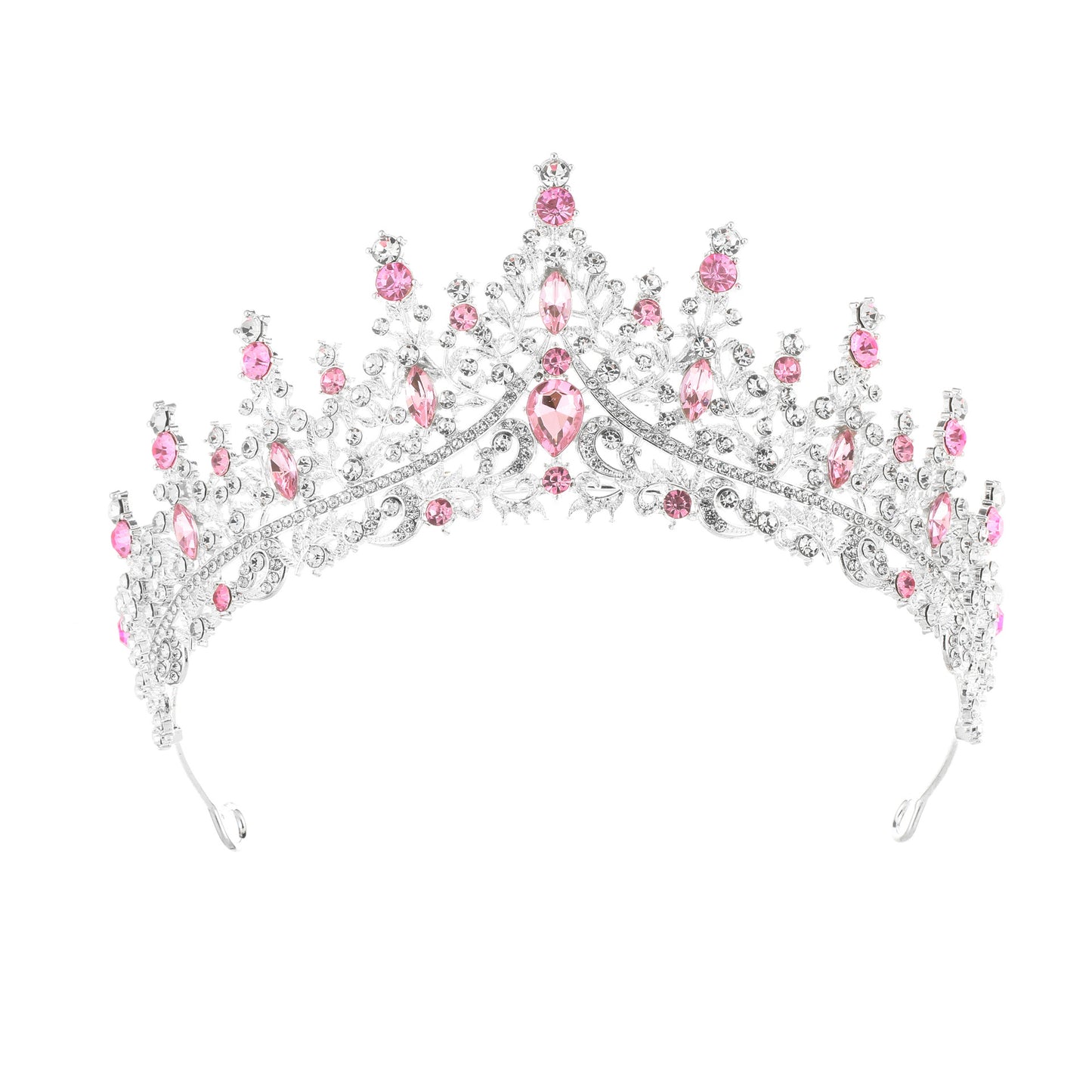 Simple Alloy Zircon Inlay Crown Tiara Headband Bridal Hair Accessories