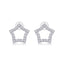 1 Pair Sterling Silver White Gold Plated Moissanite Hoop Earrings