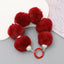 Sweet Flower Beaded Fur Ball Keychain and Phone Charm Bracelet