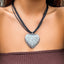 Vacation Beach Heart Shape Alloy Pendant Necklace with Adjustable Wax Cord