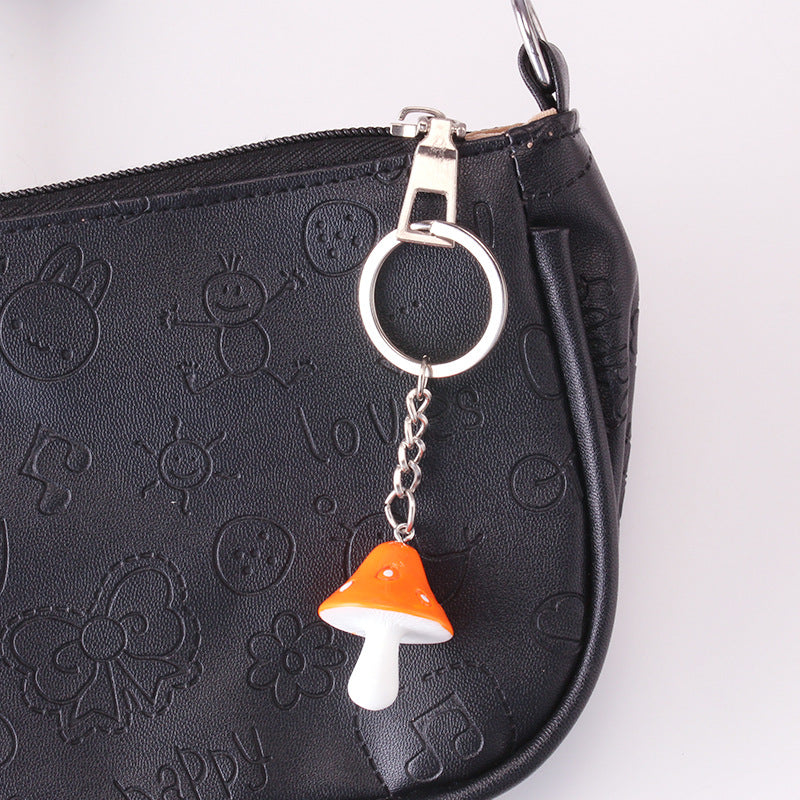 Cute Streetwear Colorful Mushroom Acrylic Alloy Keychain Pendant