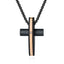 Hip-Hop Retro Cross Carbon Fiber Titanium Steel Men's Pendant Necklace