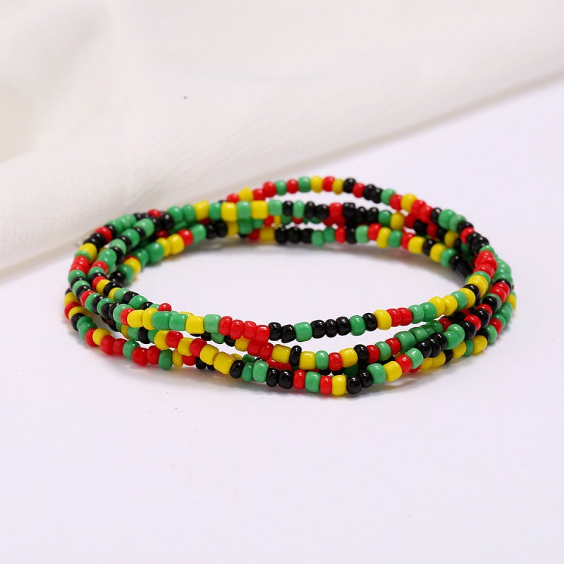 Wholesale Multi-Layer Geometric Seed Bead Plated Waist Chain