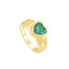 Modern Heart Shape Zircon 18k Gold Plated Stainless Steel Ring