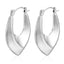 1 Pair Fashion 18K Gold Plated Stainless Steel Oval Hoop Earrings