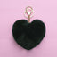 Sweet Heart Shape Alloy Valentine's Day Fur Pom Pom Keychain Pendant