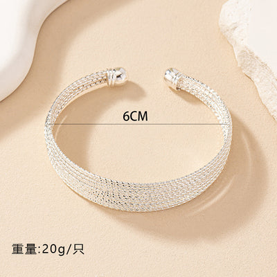 Retro Multi-Layer Circle Gold Plated Women's Bangle Bracelet