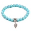 Retro Ethnic Geometric Turquoise Beaded Bracelet Set with Cross Charms