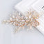 Alloy Fashion Floral Hair Comb with Rhinestones and Pearls for Brides