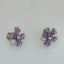 1 Pair Elegant Gradient Purple Crystal Square Design Ear Cuffs and Studs