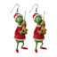 1 Pair Grinch Cartoon Character Acrylic Drop Earrings for Christmas Holiday