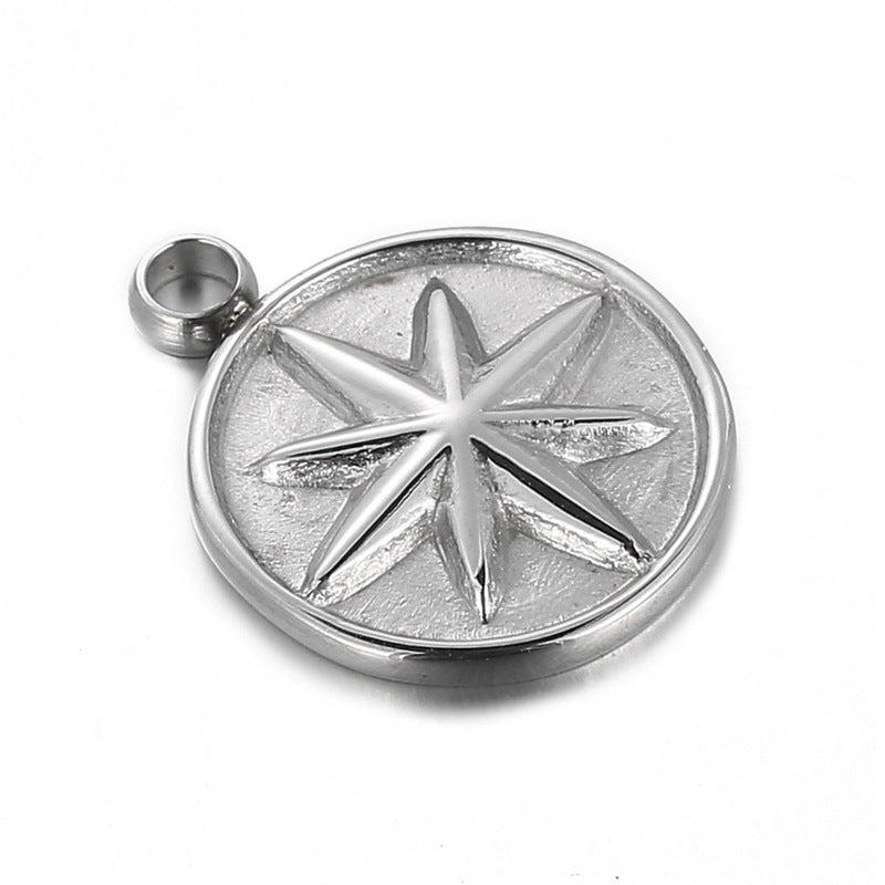 "Stainless Steel Star Pattern Jewelry Pendant - Simple and Fashionable DIY Accessories"