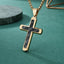 Retro Roman Cross Titanium Steel Carbon Inlay Men's Pendant Necklace