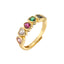 Fashion Heart Shape Colorful Crystal Adjustable Ring