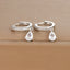 1 Pair Geometric Water Drop Zircon Stainless Steel Earrings