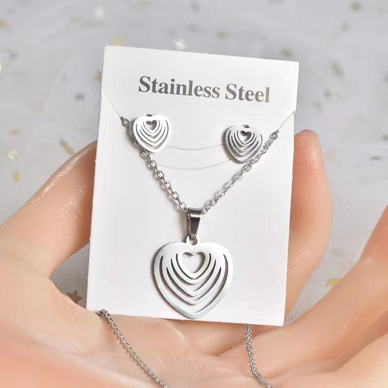 Simple Star and Butterfly Stainless Steel Jewelry Set for Women and Men