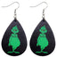 Novelty Christmas Green Frog PU Leather Water Droplet Earrings for Women