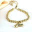 Copper Gold Plated Adjustable Initial Letter Beaded Bracelet for Women