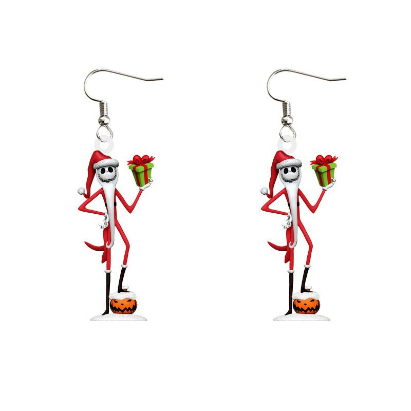 Cartoon Character Grinch Christmas Acrylic Drop Earrings