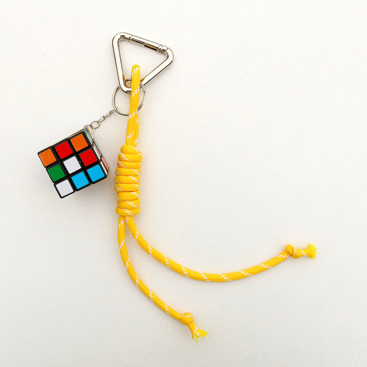 Geometric Nylon Bag Pendant Keychain with Adjustable Colorful Strap