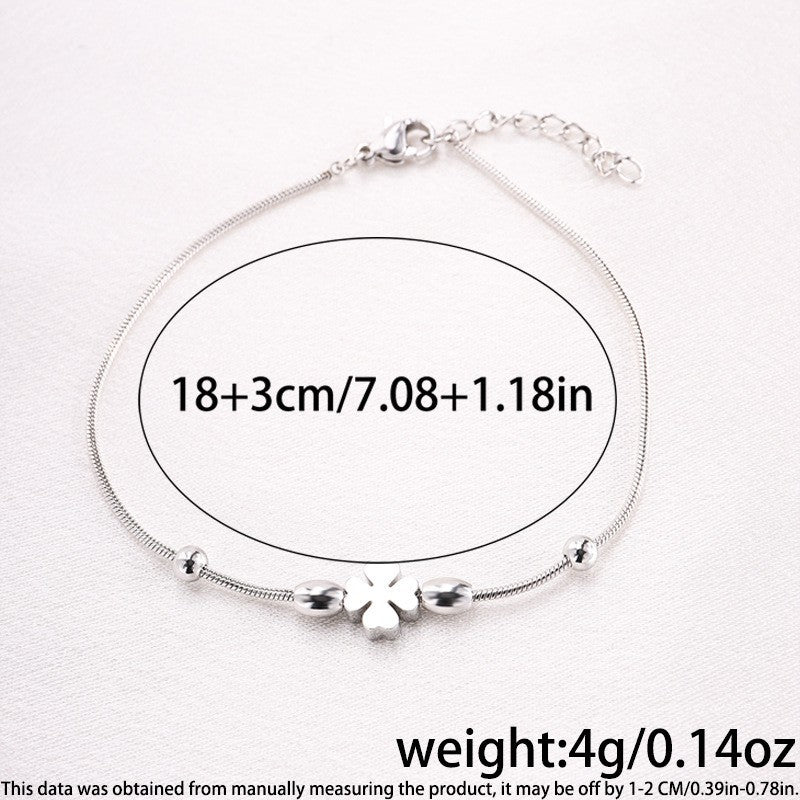 Minimalist Heart-Shaped Titanium Steel Bracelet for Girls - Luxury Design, Non-Fading, Personalized Gift