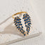 Classic Shiny Wing Zircon 14K Gold Plated Open Ring