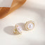 Elegant Heart & Bow Opal Pearl Rhinestone Ear Clips - 1 Pair