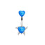 Elegant Heart-Shaped Butterfly Belly Button Ring with Rhinestones and Opal in White Gold Plated Stainless Steel