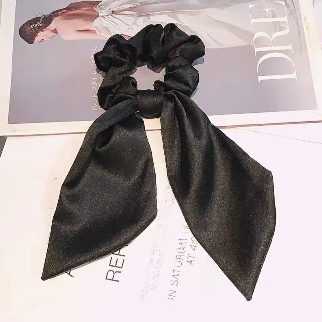 Women's Elegant Satin Bow Hair Tie Ornament