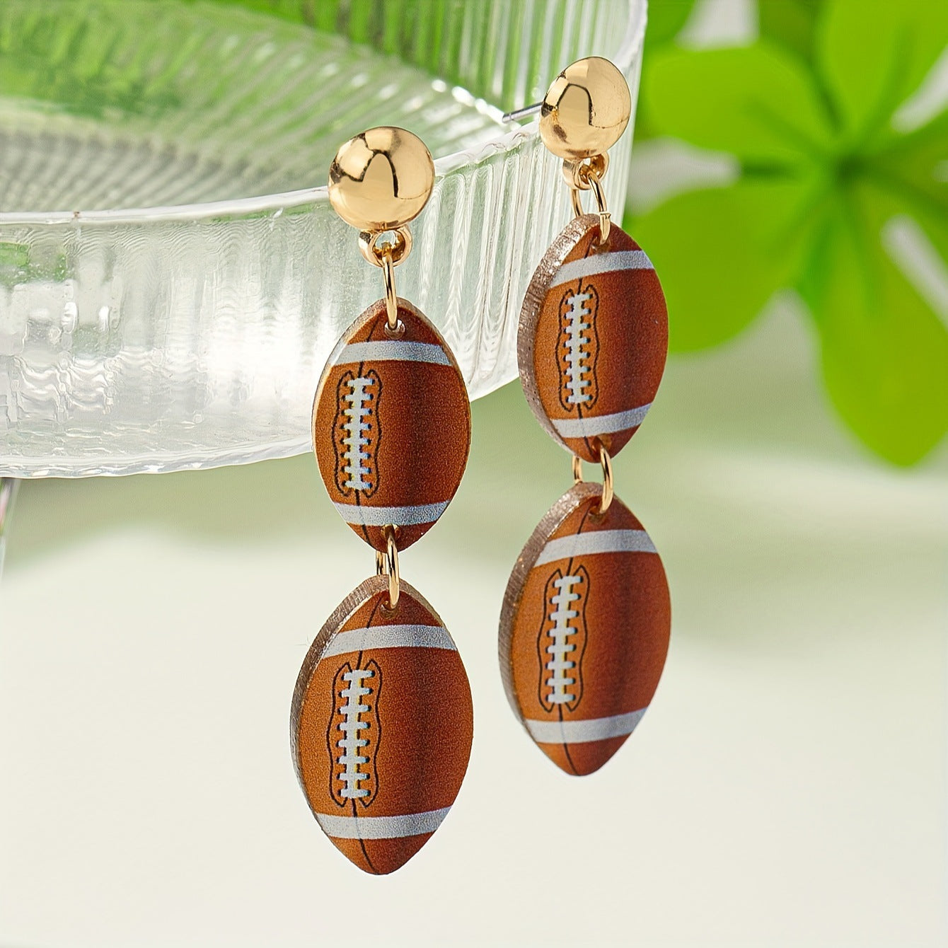 Simple Style Acrylic Rugby Drop Earrings