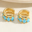 1 Pair Elegant Geometric Oval Emerald Zircon Ear Cuffs in 14k Gold and White Gold Plating