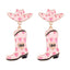 Western Cowboy Hat & Boot Rhinestone Pearl Drop Earrings for Women