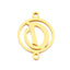 "Stainless Steel Geometric Double Circle Hollow Letter Pendant Necklace"