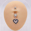 Streetwear Heart Butterfly Stainless Steel Belly Ring Pendant