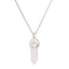 Ethnic Geometric Stainless Steel Natural Stone Crystal Pendant Necklace