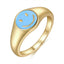 Simple Smiley Face Gold Plated Open Ring for Women