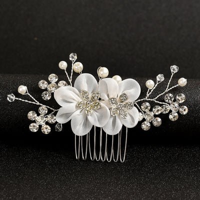 Women's Classic Rhinestone Pearl Hair Comb for Weddings and Parties