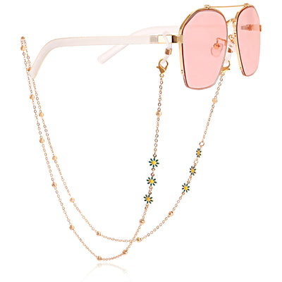 Fashion Colorful Flower Eyeglasses and Mask Chain for Women