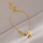 Simple Heart & Butterfly Resin Titanium Steel Anklet - 18k Gold Plated Trendy Women's Jewelry 2024