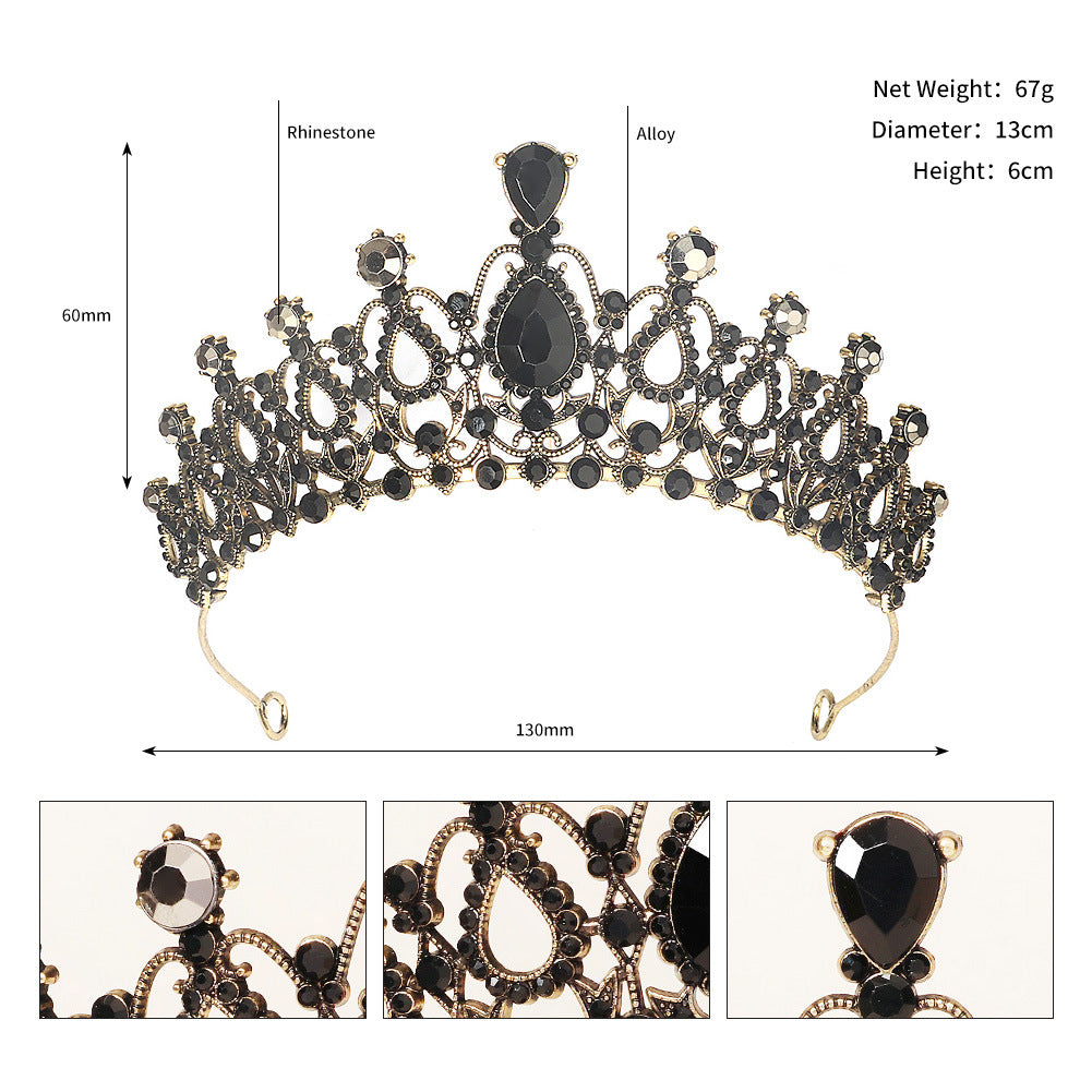 Metal Diamond Bridal Tiara with Rhinestones - Elegant Wedding Crown Headpiece