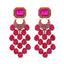 Elegant Zinc Alloy Glass Inlay Tassel Earrings