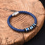 Hip-Hop Retro Geometric Titanium Steel Men's Braided Leather Bracelet