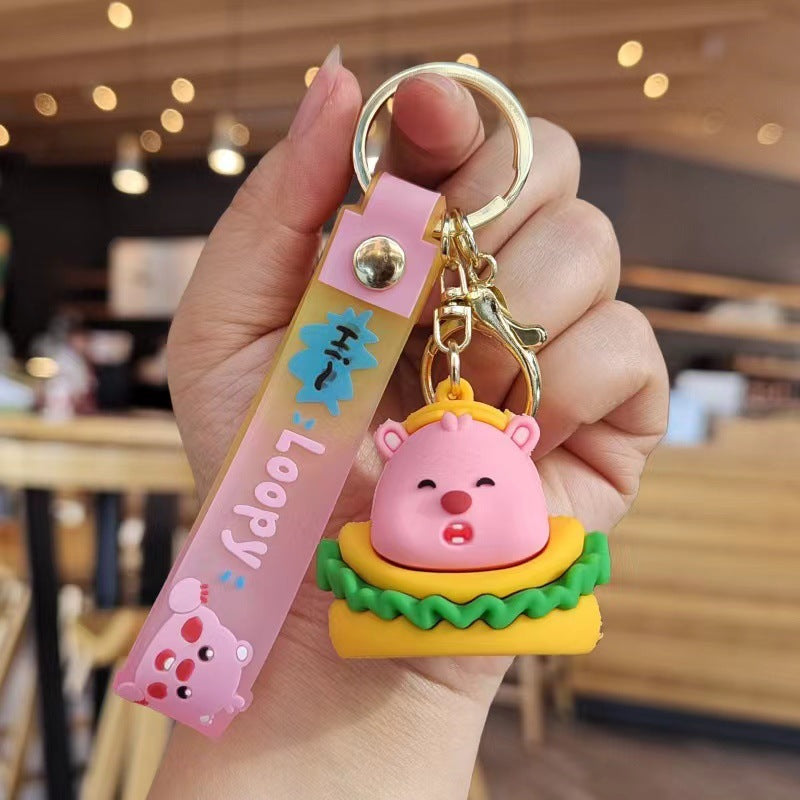 Cartoon Fruit Doll PVC Keychain Accessory