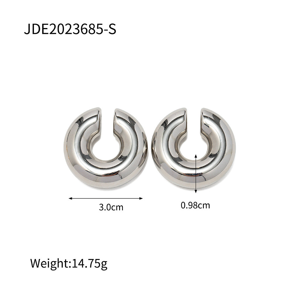 1 Pair Simple Style Streetwear U Shape Plating Stainless Steel Ear Cuffs