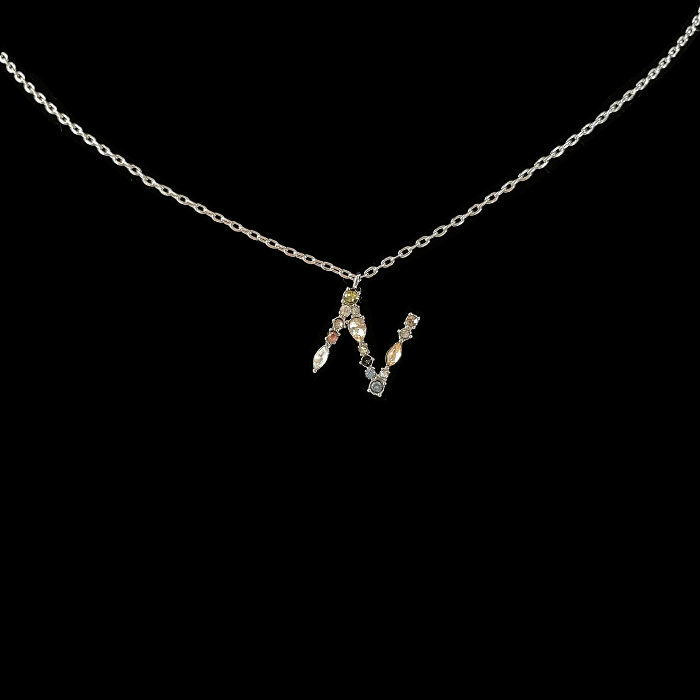 Simple Style 18k Gold Zircon Letter Pendant Necklace