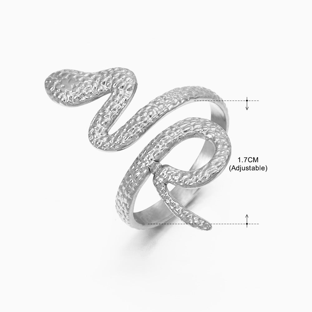 Fashion Geometric Oval Stainless Steel Adjustable Ring