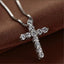 Streetwear Cross Copper Zircon Pendant Necklace for Men and Women